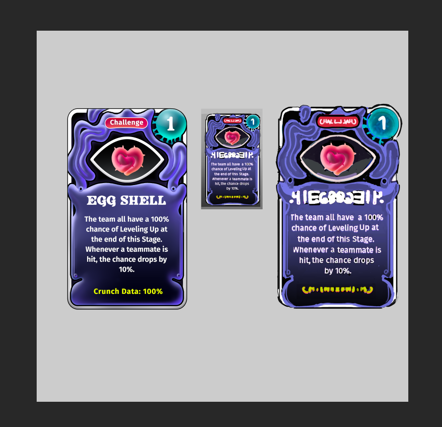 Card UI showing the Egg Shell challenge card with risk-reward mechanics