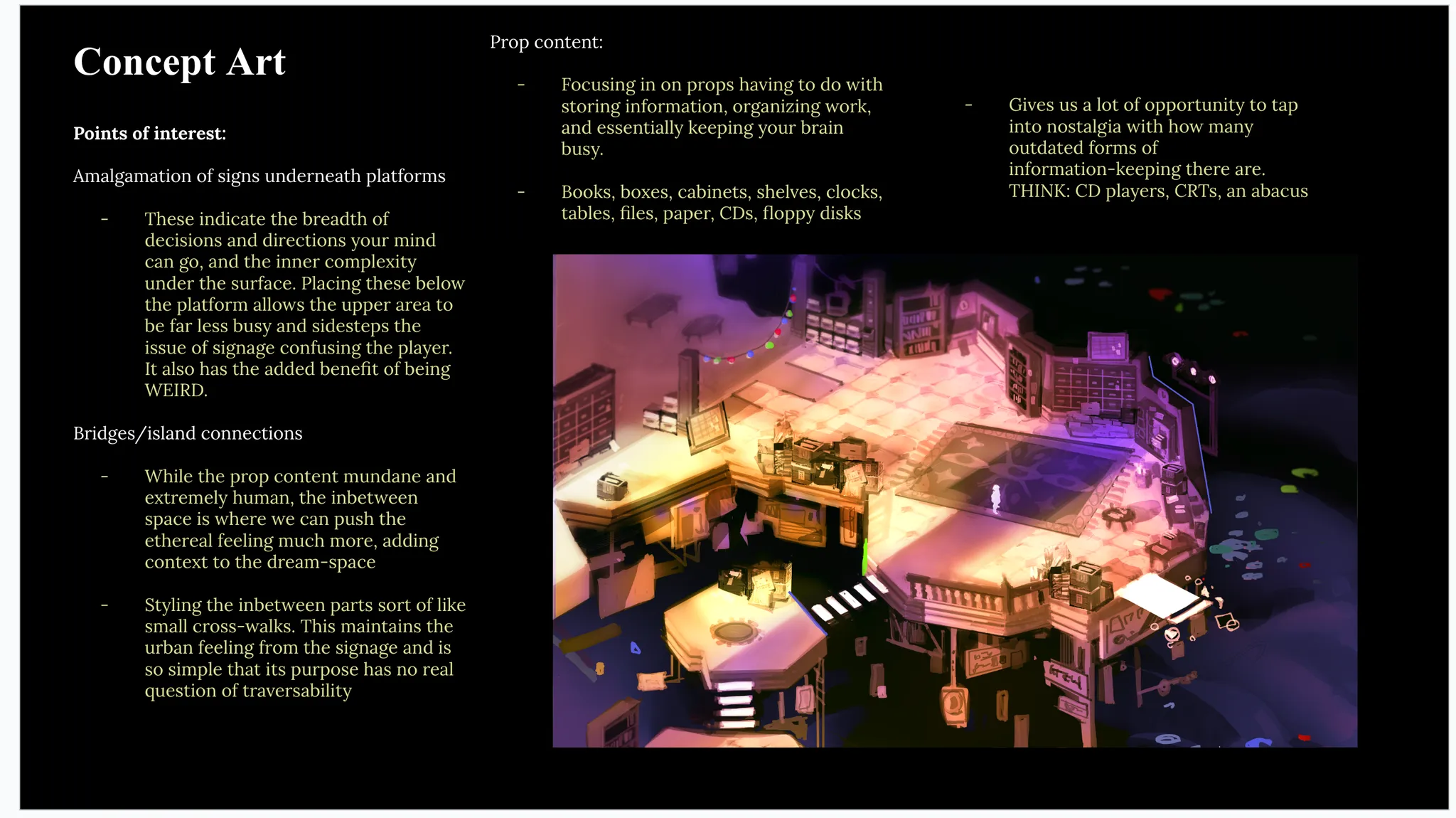 Concept art development notes