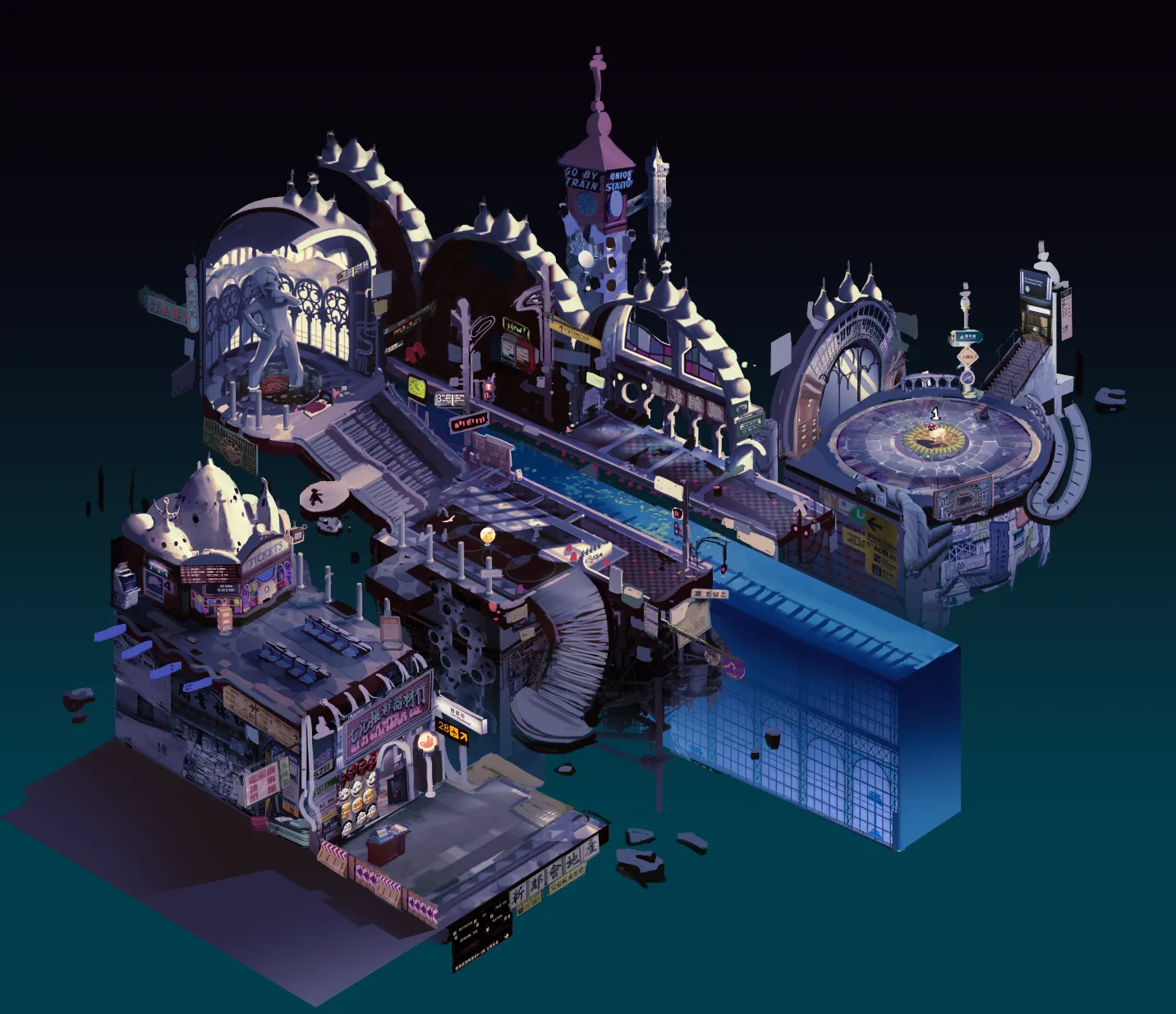 The Memory Palace - a sprawling dreamscape hub area